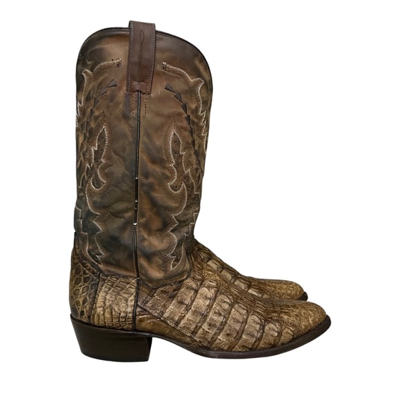 Dan Post DP2392 Mens Birmingham Caiman Bay Apache Brown Tan Cowboy Boots 11.5D - Picture 1 of 10